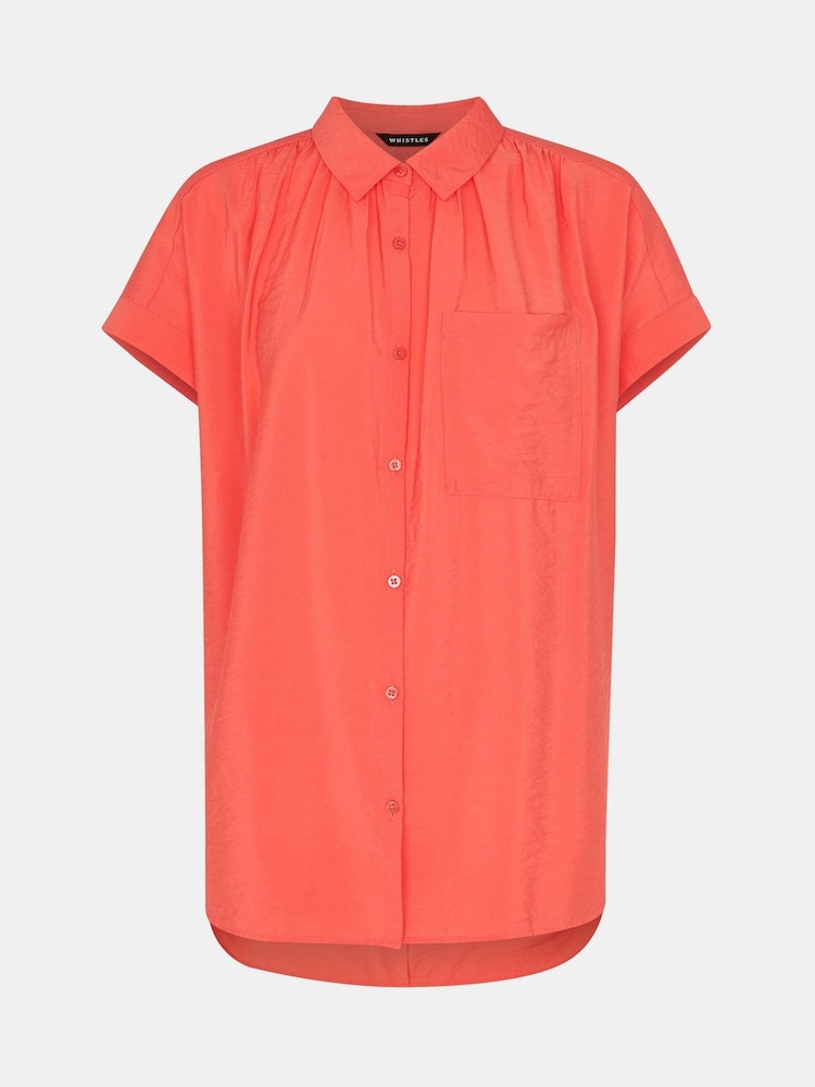 Whistles Orange Nicola Button Through Shirt - Image 5 of 5 Whistles Orange Nicola Button Through Shirt - Image 5 of 5