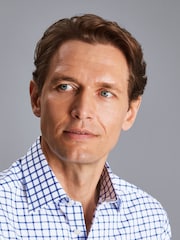Charles Tyrwhitt Blue Slim Fit Non Iron Twill Grid Check 100% Cotton Shirt - Image 3 of 9