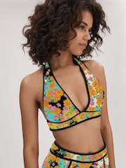 Florere Printed Plunge Neck Bikini Top - Image 1 of 5