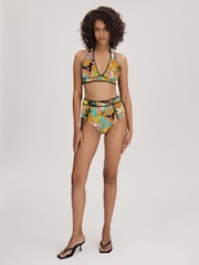 Florere Printed Plunge Neck Bikini Top - Image 3 of 5