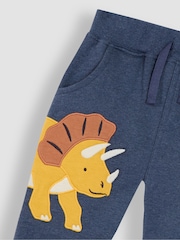 JoJo Maman Bébé Indigo Blue Dinosaur Appliqué Pet in Pocket Joggers - Image 3 of 5