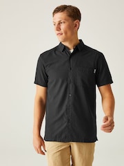 Regatta Black Mens Mindano IX Short Sleeve Shirt - Image 1 of 7