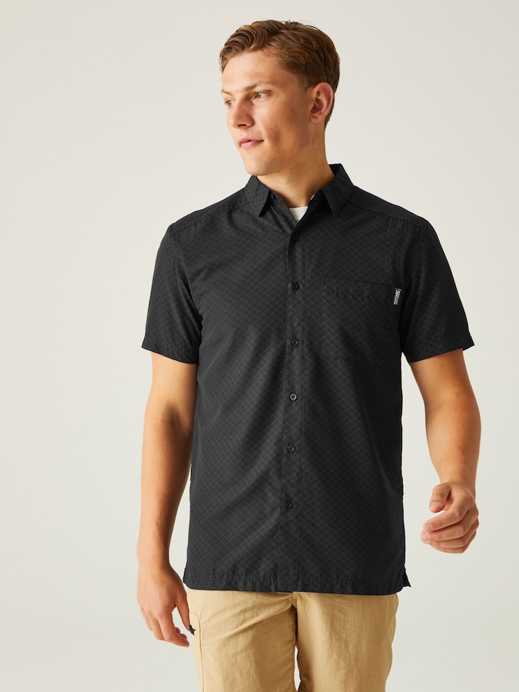 Regatta Black Mens Mindano IX Short Sleeve Shirt - Image 1 of 7