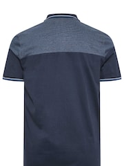 BadRhino Big & Tall Navy Blue Originals Cut And Sew 100% Cotton Polo Shirt - Image 3 of 3