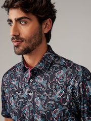 Puma Black CLOUDSPUN Mens Golf Paisley Polo Shirt - Image 3 of 5