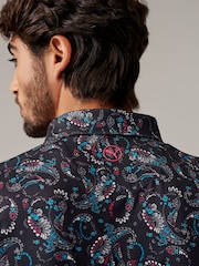 Puma Black CLOUDSPUN Mens Golf Paisley Polo Shirt - Image 4 of 5