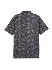 Puma Black CLOUDSPUN Mens Golf Paisley Polo Shirt - Image 5 of 5