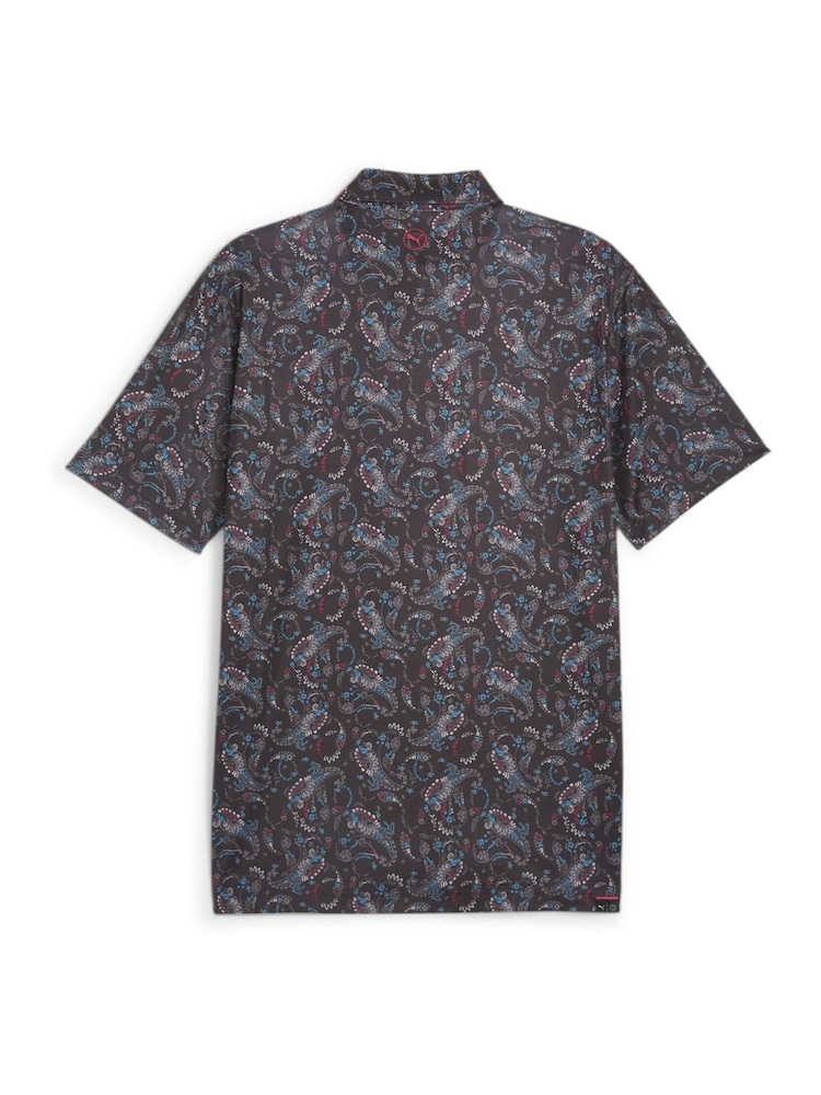 Puma Black CLOUDSPUN Mens Golf Paisley Polo Shirt - Image 5 of 5