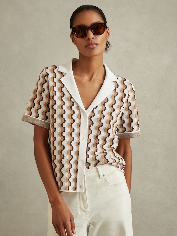 Reiss Rust/White Nessa Polo Shirt - Image 1 of 5