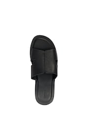 Negro - Dune London Initially Tumbled Leather Flat Sandals - Imagen 6 de 7