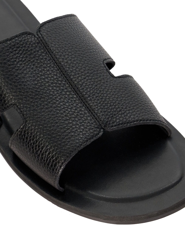 Negro - Dune London Initially Tumbled Leather Flat Sandals - Imagen 7 de 7