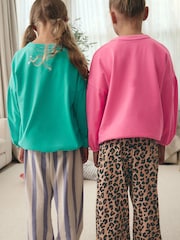 Pink Grün - Jogger-Pyjamas im 2er-Pack aus 100 % Baumwolle (3-16Jahre) - Bild 3 von 9