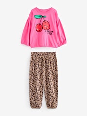 Pink Grün - Jogger-Pyjamas im 2er-Pack aus 100 % Baumwolle (3-16Jahre) - Bild 7 von 9