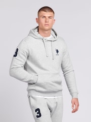 U.S. Polo Assn. Grey Mens Classic Fit Player 3 100% Cotton Hoodie - Image 1 of 6