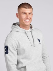 U.S. Polo Assn. Grey Mens Classic Fit Player 3 100% Cotton Hoodie - Image 2 of 6