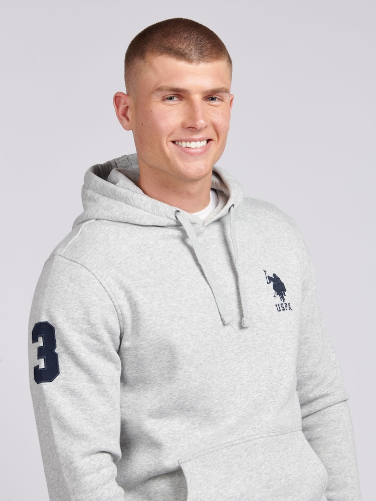 U.S. Polo Assn. Grey Mens Classic Fit Player 3 100% Cotton Hoodie - Image 2 of 6