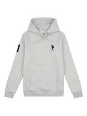 U.S. Polo Assn. Grey Mens Classic Fit Player 3 100% Cotton Hoodie - Image 5 of 6