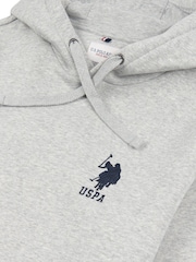 U.S. Polo Assn. Grey Mens Classic Fit Player 3 100% Cotton Hoodie - Image 6 of 6