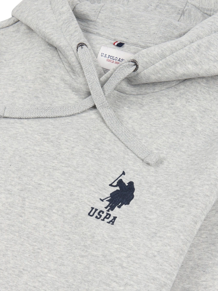 U.S. Polo Assn. Grey Mens Classic Fit Player 3 100% Cotton Hoodie - Image 6 of 6
