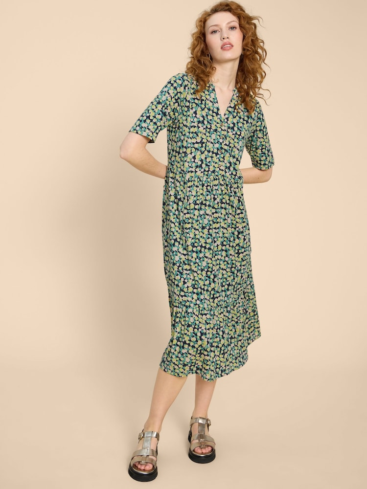 White Stuff Blue Petite Naya Jersey Dress - Image 1 of 7