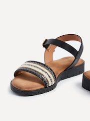 Linzi Black Faye Flat Sandals With Embellished Upper Detail - Image 4 of 5