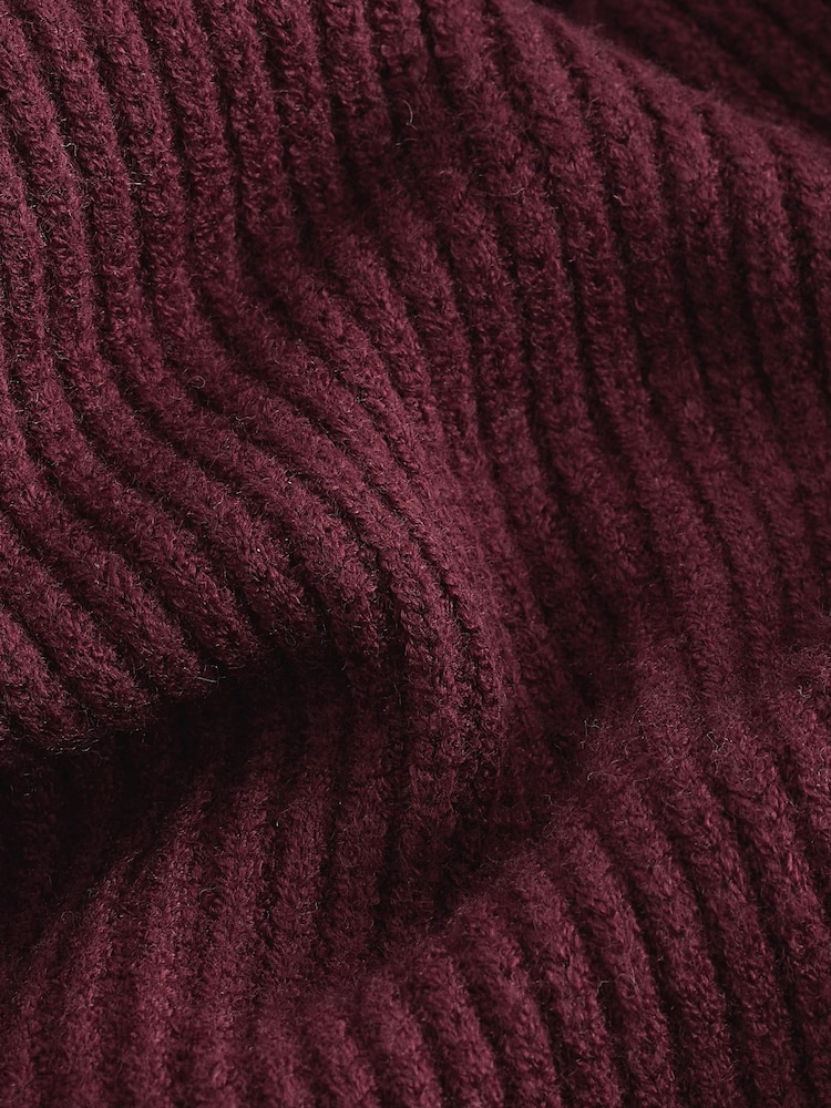 Berry Red V-Neck Knit Jumper - Image 6 of 6