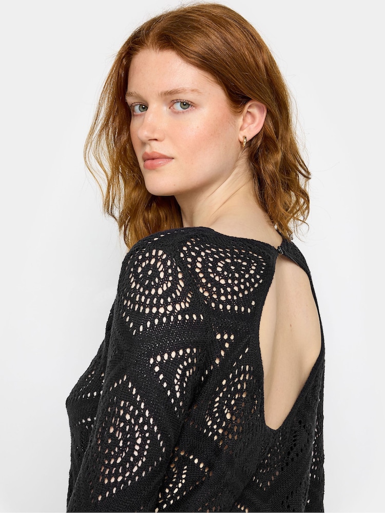 Long Tall Sally Black Crochet Mini Beach Dress - Image 4 of 5