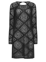 Long Tall Sally Black Crochet Mini Beach Dress - Image 5 of 5
