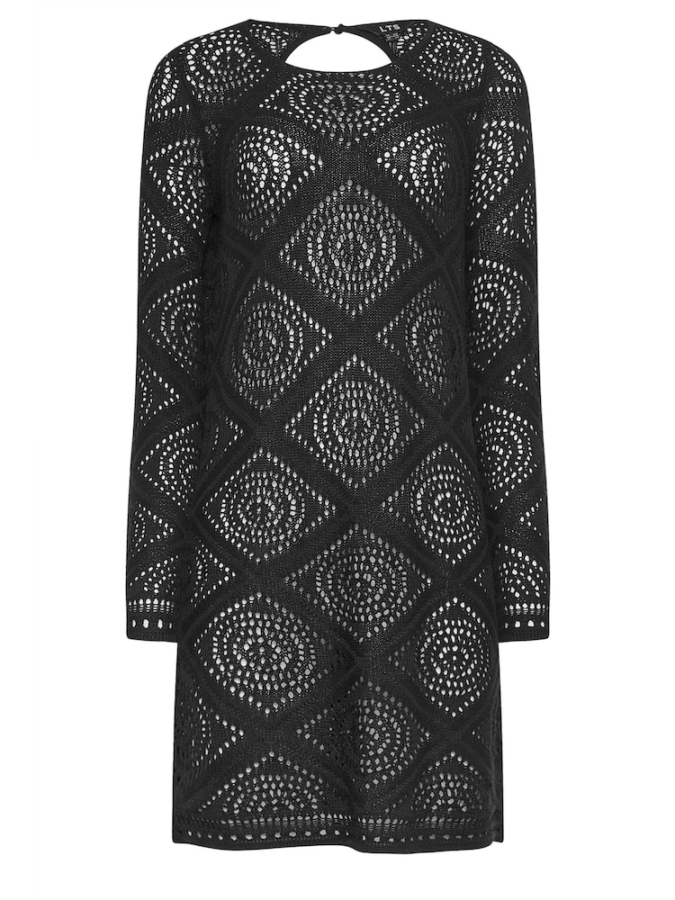 Long Tall Sally Black Crochet Mini Beach Dress - Image 5 of 5