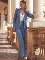 Sosandar Blue Wide Fit Wide Flare Leg Jeans - Image 3 of 5