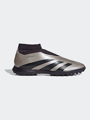adidas Silver/Black Predator League Laceless Turf Football Boots - Image 1 of 11