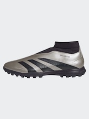 adidas Silver/Black Predator League Laceless Turf Football Boots - Image 2 of 11