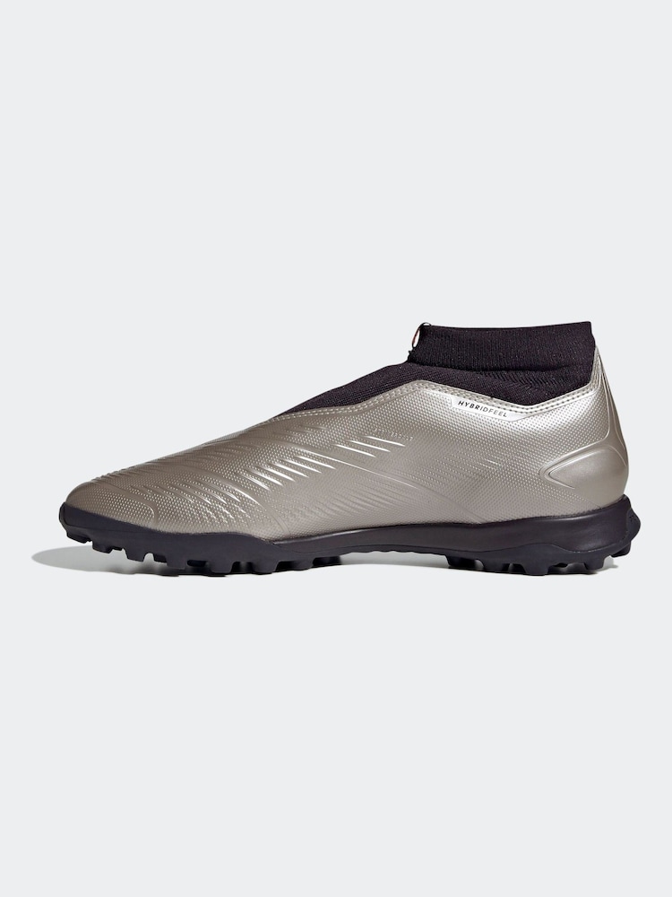 adidas Silver/Black Predator League Laceless Turf Football Boots - Image 3 of 11
