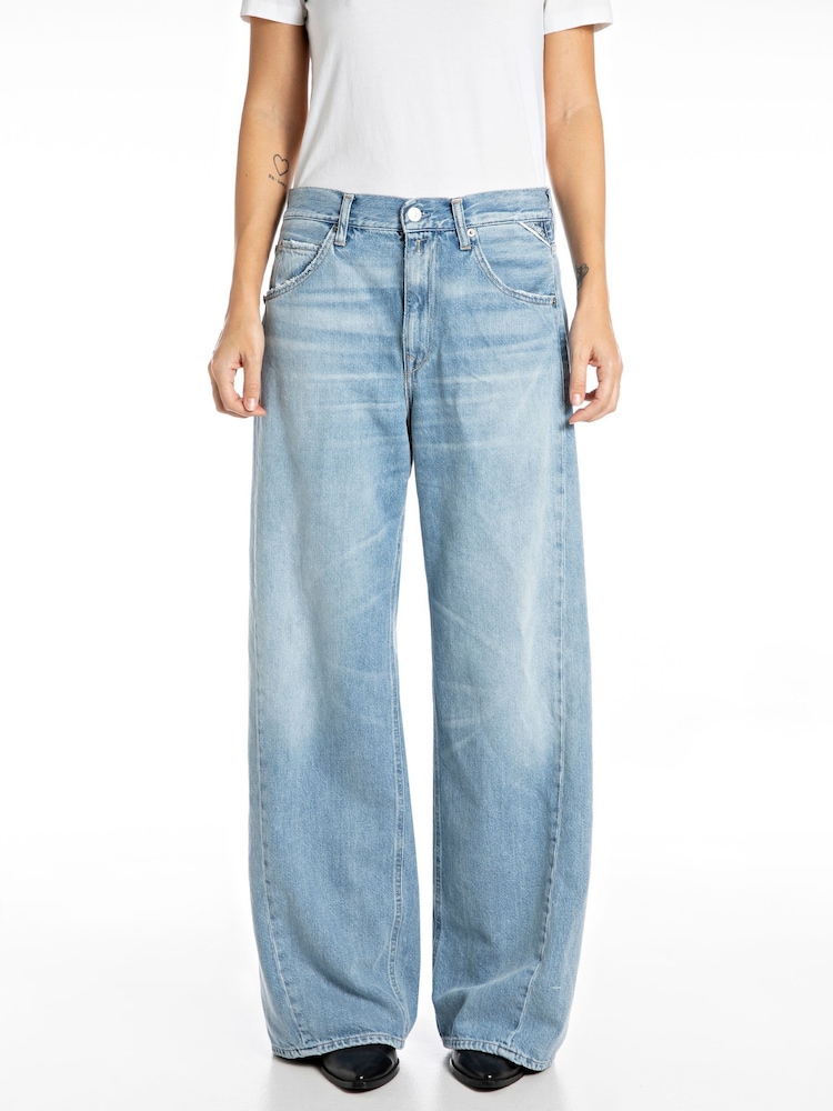 Replay Light Blue Denim Narja Baggy Jeans - Image 1 of 4