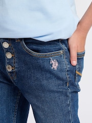 Azul - U.S. Polo Assn. Coloured Bootleg Girls Denim Jeans - Imagen 3 de 8