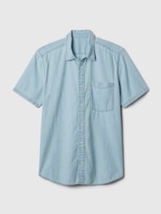 Gap Blue Denim Short Sleeve Shirt - Image 4 of 4