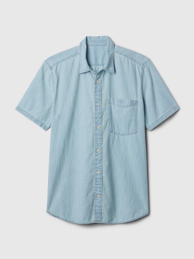 Gap Blue Denim Short Sleeve Shirt - Image 4 of 4