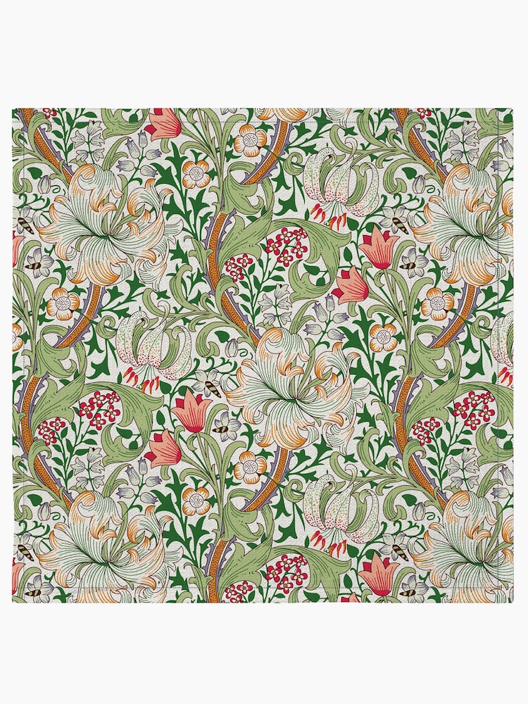 William Morris Gallery Golden Lily Pack of 4 100% Cotton Napkins - Image 2 of 2