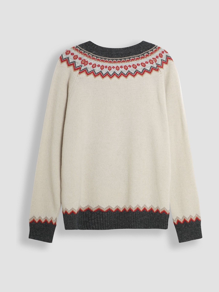 JoJo Maman Bébé Natural Mens Reindeer Jumper - Image 2 of 3