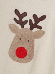 JoJo Maman Bébé Natural Mens Reindeer Jumper - Image 3 of 3