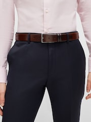 BOSS Brown Tanned-Leather Belt With Pin Buckle - Image 1 of 5