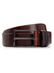 BOSS Brown Tanned-Leather Belt With Pin Buckle - Image 3 of 5