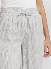 Simply Be Grey Tie Waist Linen Wide Leg Trousers - Image 4 of 4