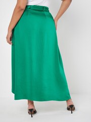 Apricot Green Satin Asym Maxi Skirt - Image 5 of 5