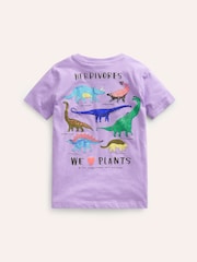 Boden Purple Dinosaur Front & Back Printed T-Shirt - Image 2 of 3