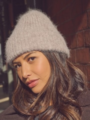 Oatmeal Knitted Beanie Hat - Image 2 of 3