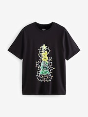 Grey Guitar Tree Christmas 100% Cotton T-Shirt - Image 5 of 8