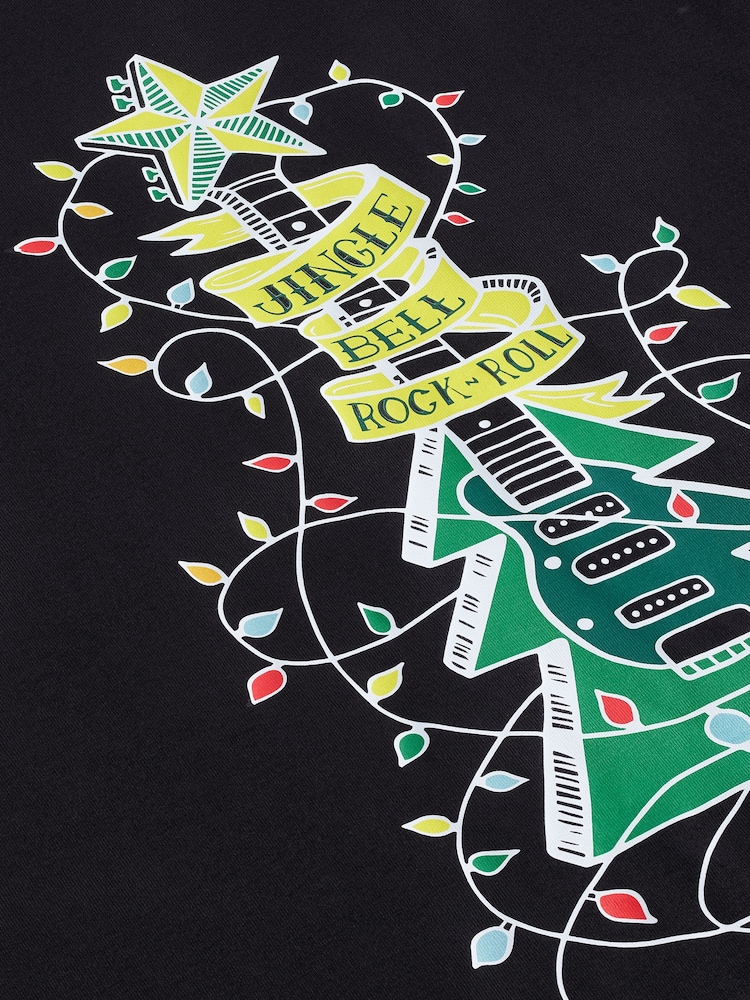 Grey Guitar Tree Christmas 100% Cotton T-Shirt - Image 8 of 8