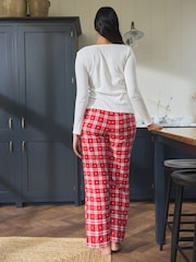 Red Check 100% Cotton Pointelle and Flannel Pyjamas - Image 2 of 10