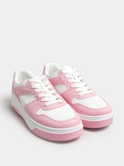 Yours Curve Pink Chunky Trainers In Extra Wide EEE Fit - Image 1 of 5